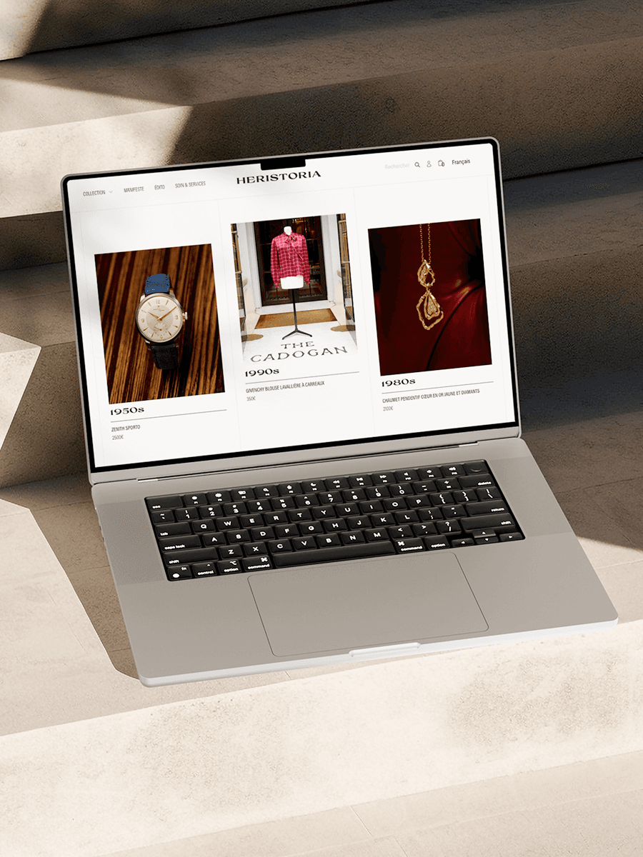 A Heristoria store page on mobile