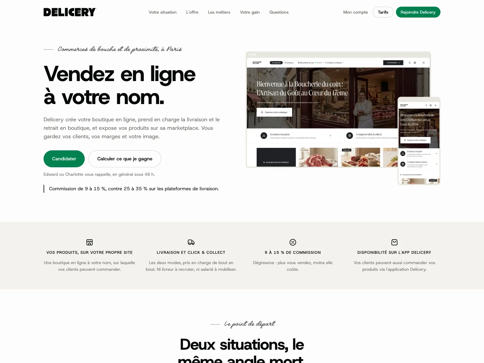 Aperçu du site Delicery