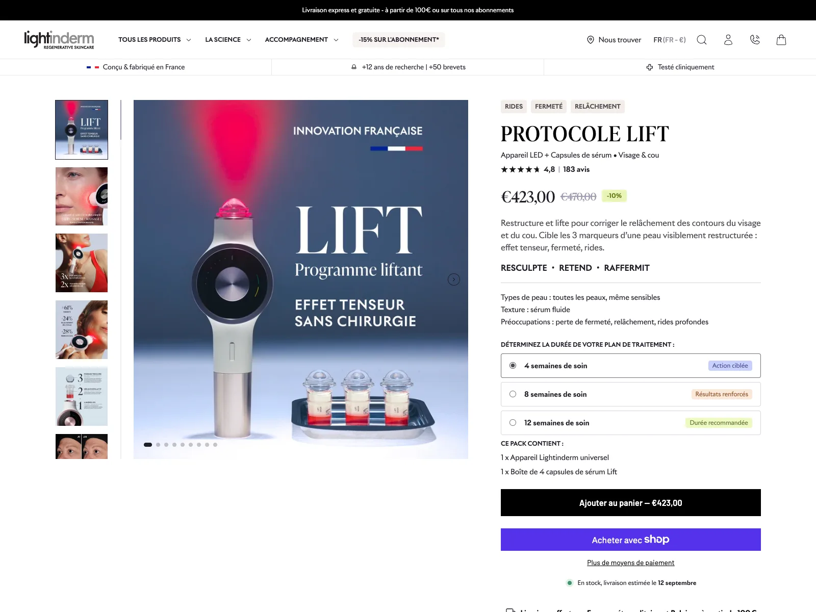 Aperçu du site Lightinderm