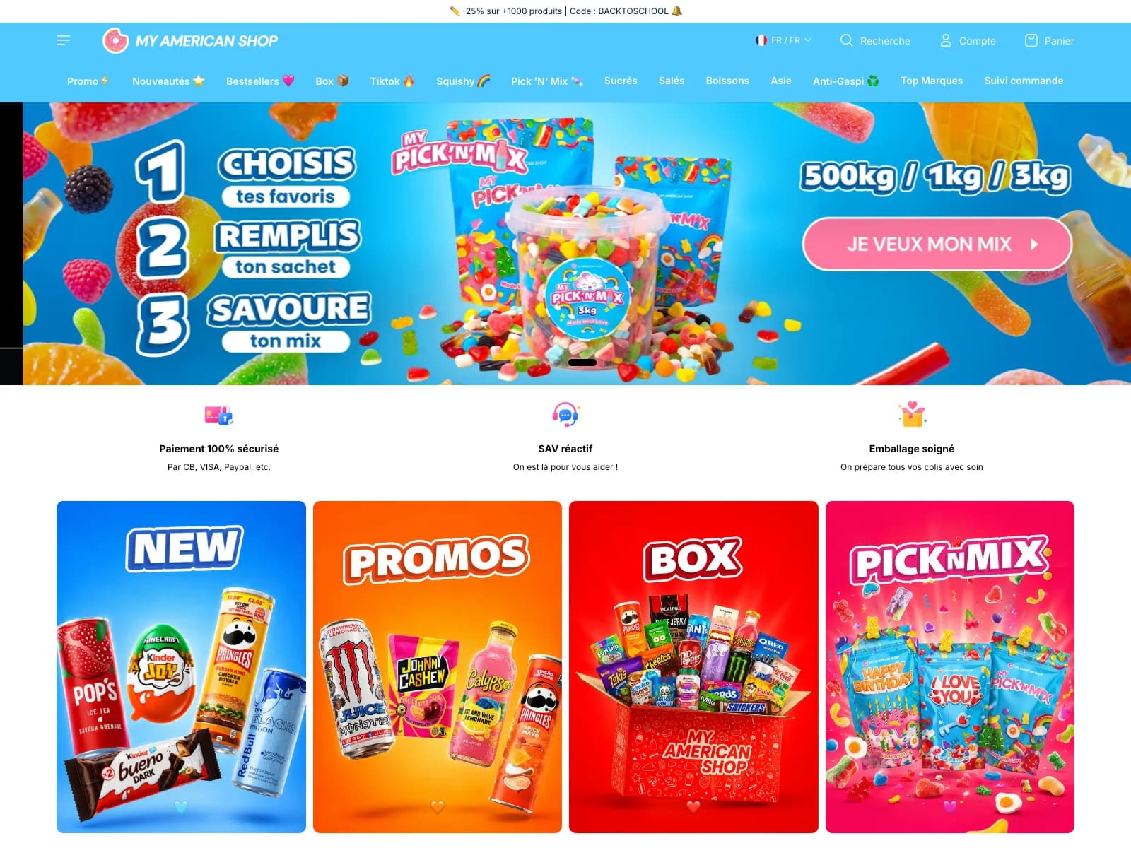 Aperçu du site My American Shop